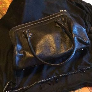 Brooks Brothers Black Leather Satchel Style Bag